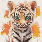 Картина за номерами «Маленький тигр». Подробная информация, цены, характеристики, описание.